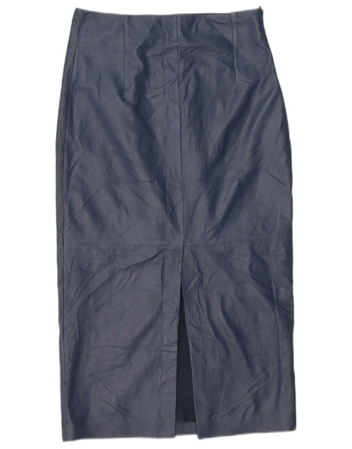 Falda de cuero vintage para mujer mediana W28 azul marino