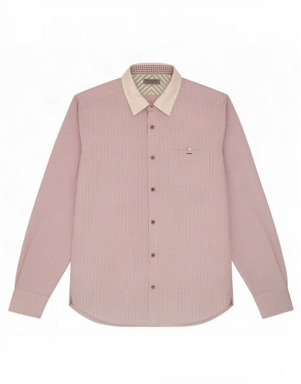 Ted Baker Camisa para hombre Talla 3 Mediana Púrpura Algodón a rayas