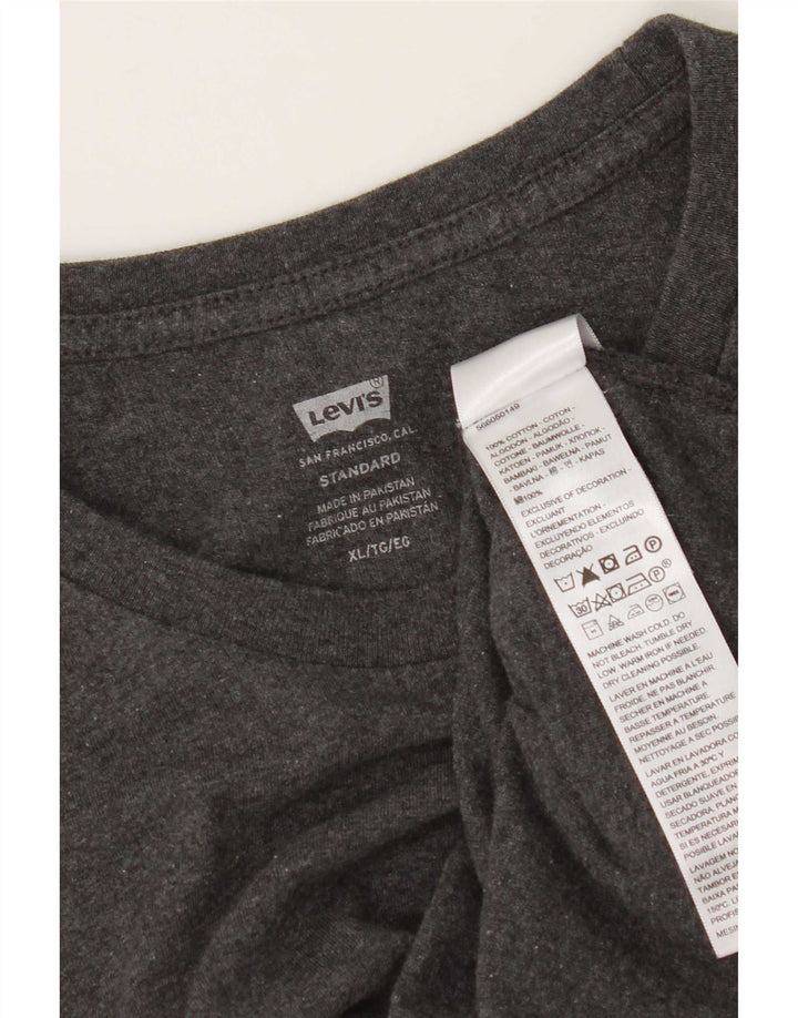 Levi's Camiseta estándar para hombre Top XL Gris Algodón