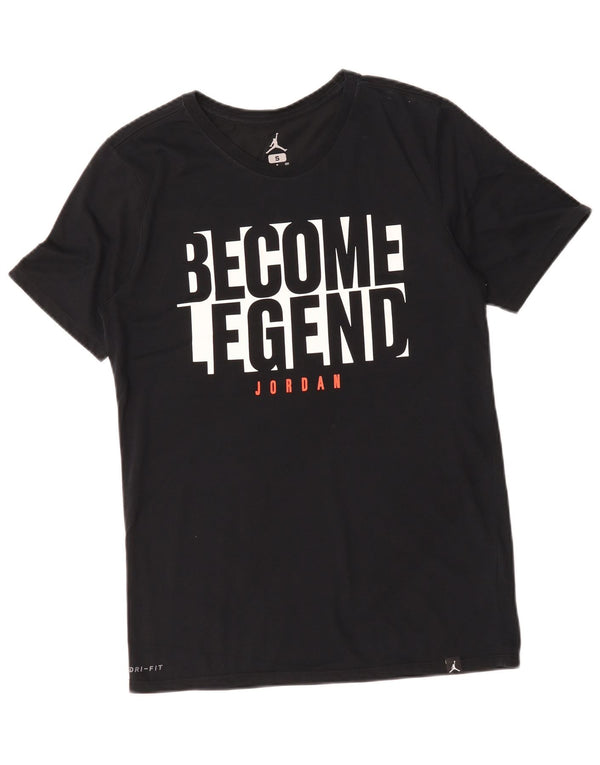 Jordan - Camiseta gráfica Dri Fit para hombre, talla pequeña, algodón negro