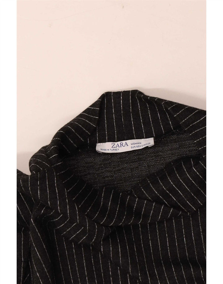 Zara Mujer Vestido Recto UK 40 Pequeño Rayas Negras