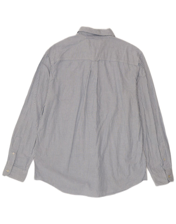 Chaps Mens Shirt Large Blue Pinstripe Cotton