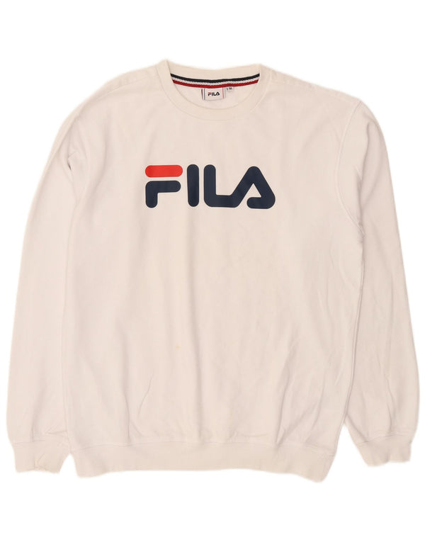Fila Hombre Graphic Sudadera Jumper Medium Blanco Algodón