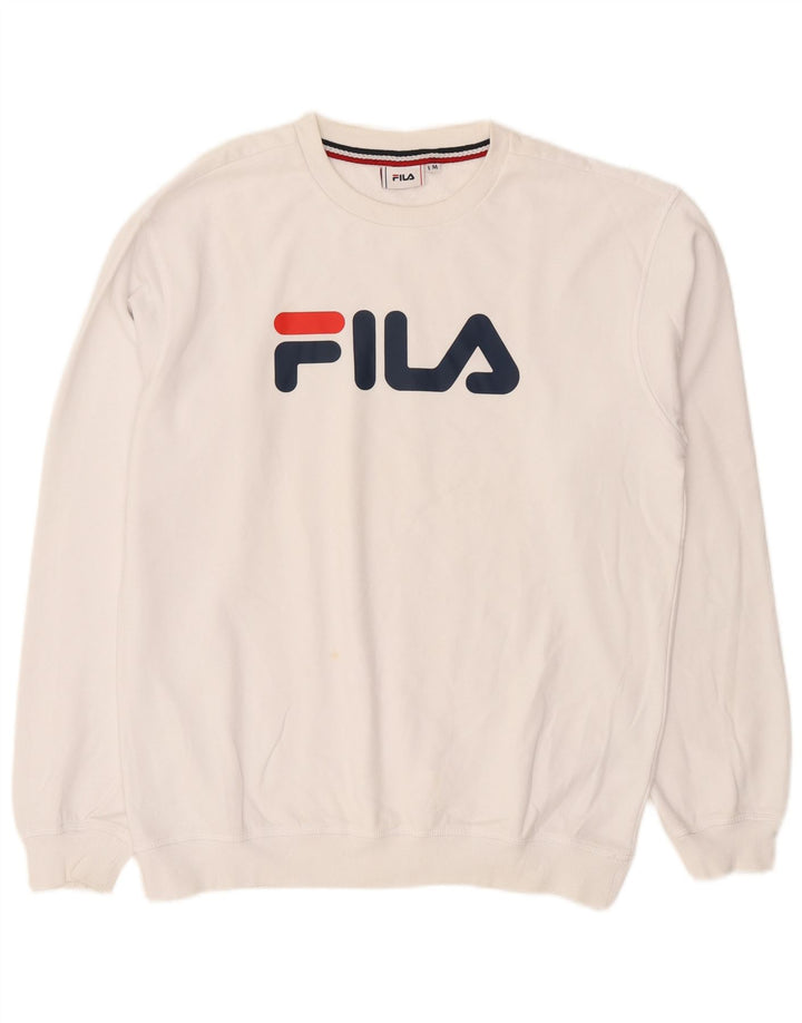 Fila Hombre Graphic Sudadera Jumper Medium Blanco Algodón