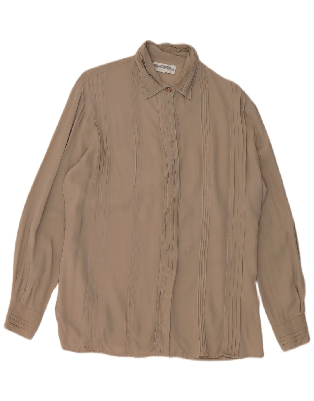 Pancaldi & B Blusa camisera para mujer UK 46 Large Grey Silk