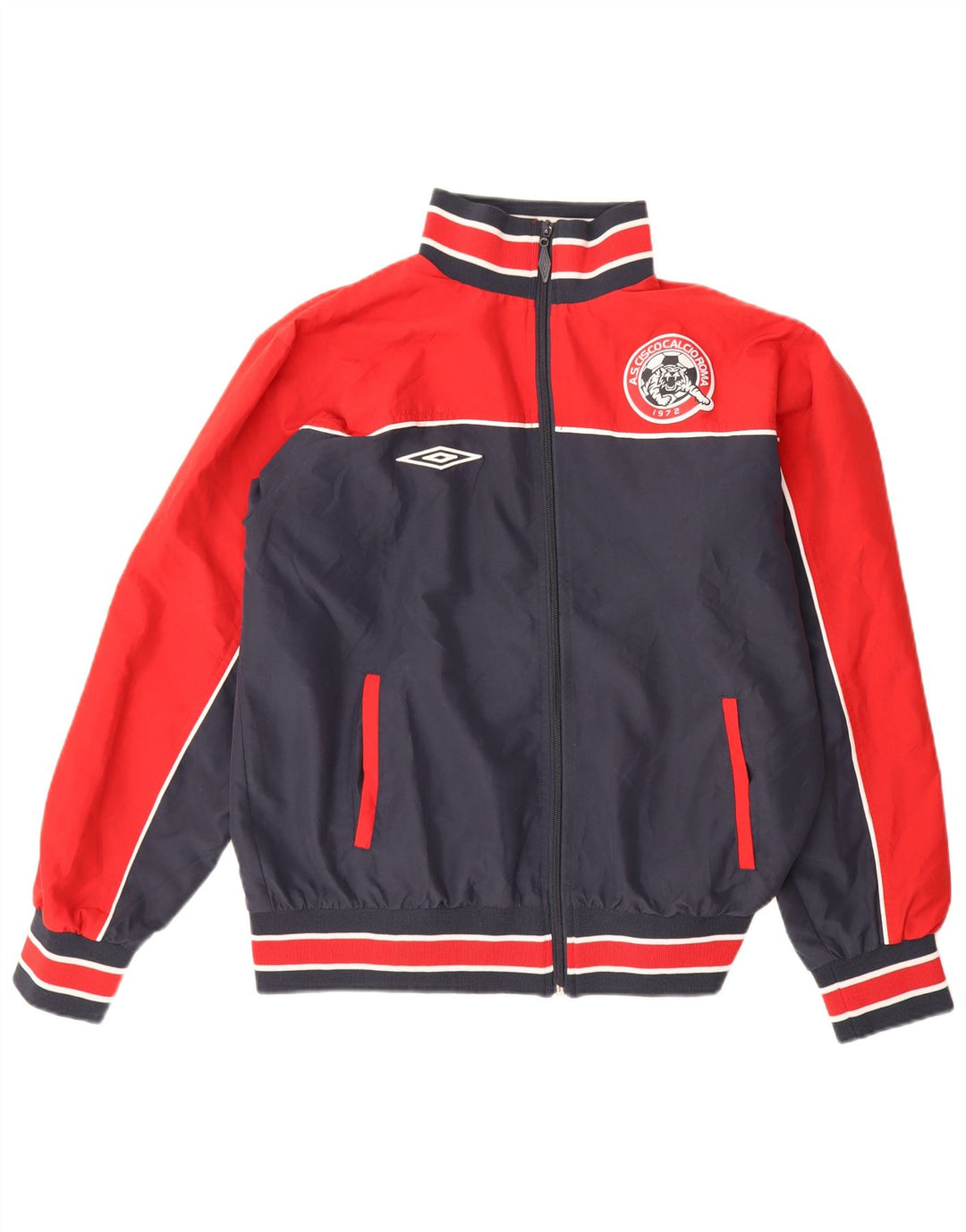 Umbro Chaqueta superior de chándal con gráfico para hombre, talla grande, color azul marino