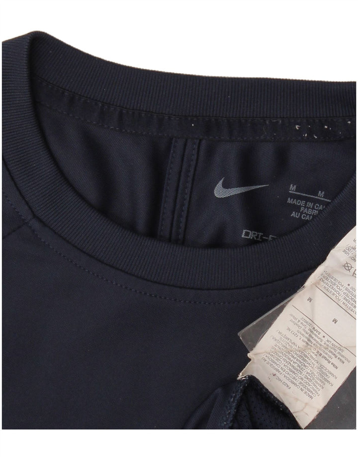 Camiseta Nike Dri Fit para hombre Top medio azul marino color block Poliéster