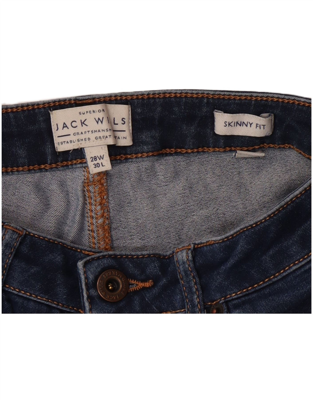 JACK WILLS Vaqueros pitillo para mujer W28 L30 Algodón azul marino