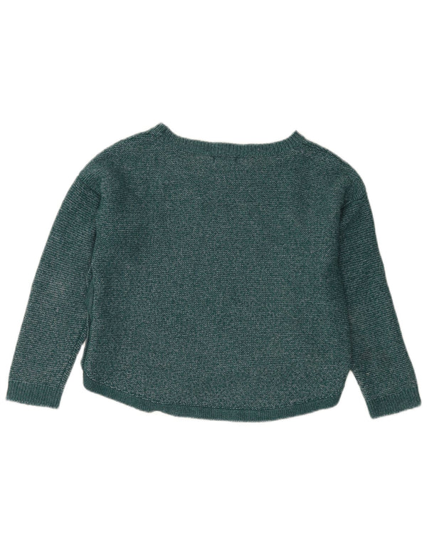 FAT FACE Suéter tipo jersey con cuello barco de gran tamaño para mujer UK 10 Small Green