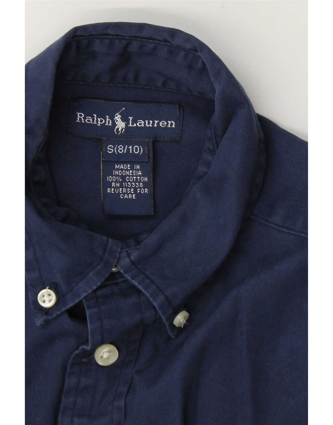 Ralph Lauren Camisa Niño 8-9 Años Pequeña Azul Marino Algodón