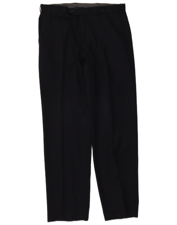 Marks & Spencer Pantalones de traje de corte regular con pinzas para hombre W34 L33 Azul marino