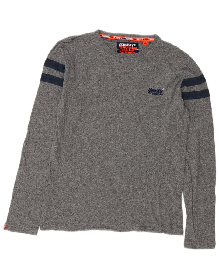 Superdry Camiseta De Manga Larga De Algodón Con Motivos Grises Pequeños Para Hombre