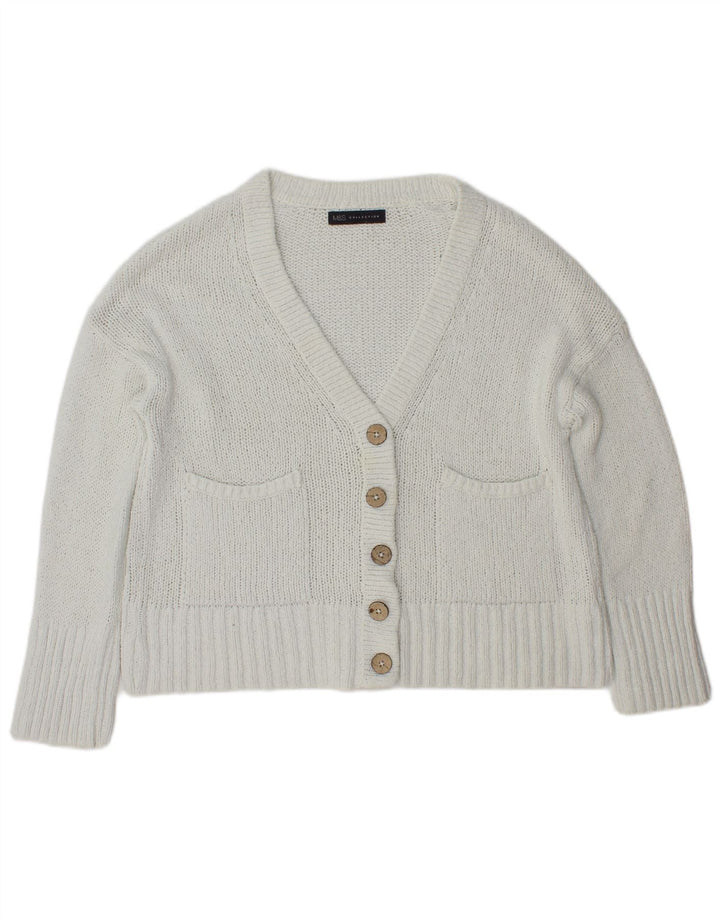 Marks & Spencer - Cárdigan para mujer, talla 40, tamaño mediano, algodón blanco roto