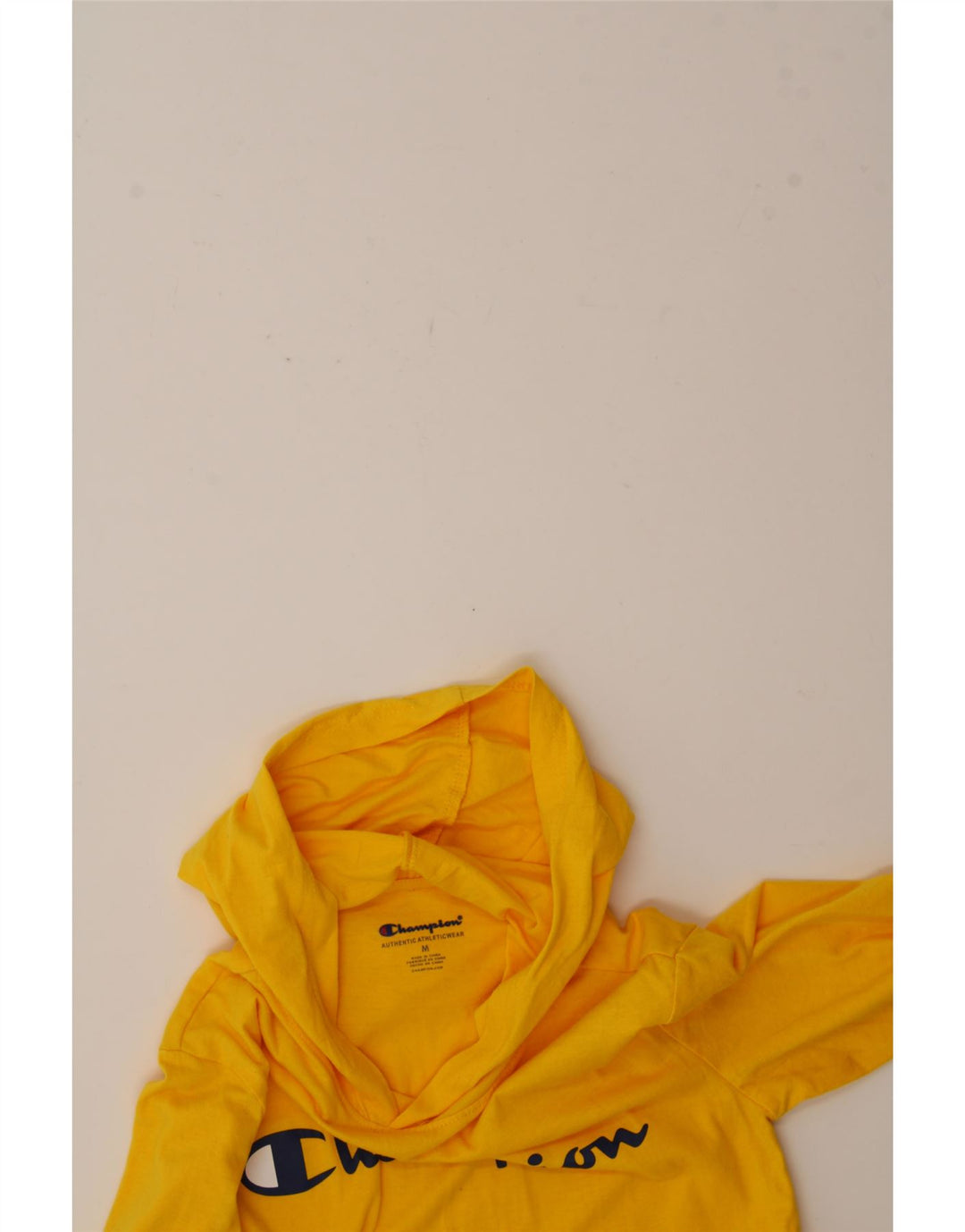 CHAMPION Boys Hooded Graphic Top Long Sleeve 9-10 Years Medium Yellow Vintage Champion and Second-Hand Champion from Messina Hembry 