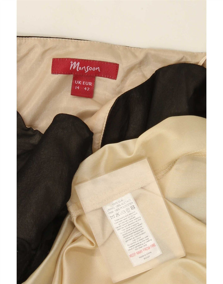 Monsoon Vestido sin tirantes para mujer UK 44 Large Seda negra
