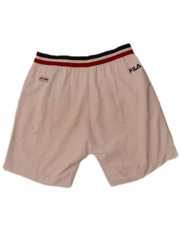 FILA Shorts deportivos para hombre Small White Poliéster