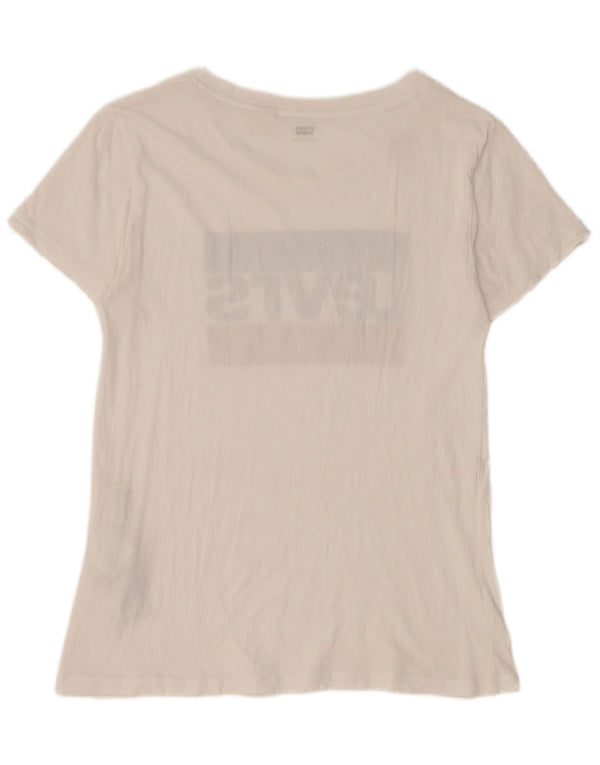 Levi's Camiseta gráfica de ajuste regular y manga corta para mujer UK 8 Small White