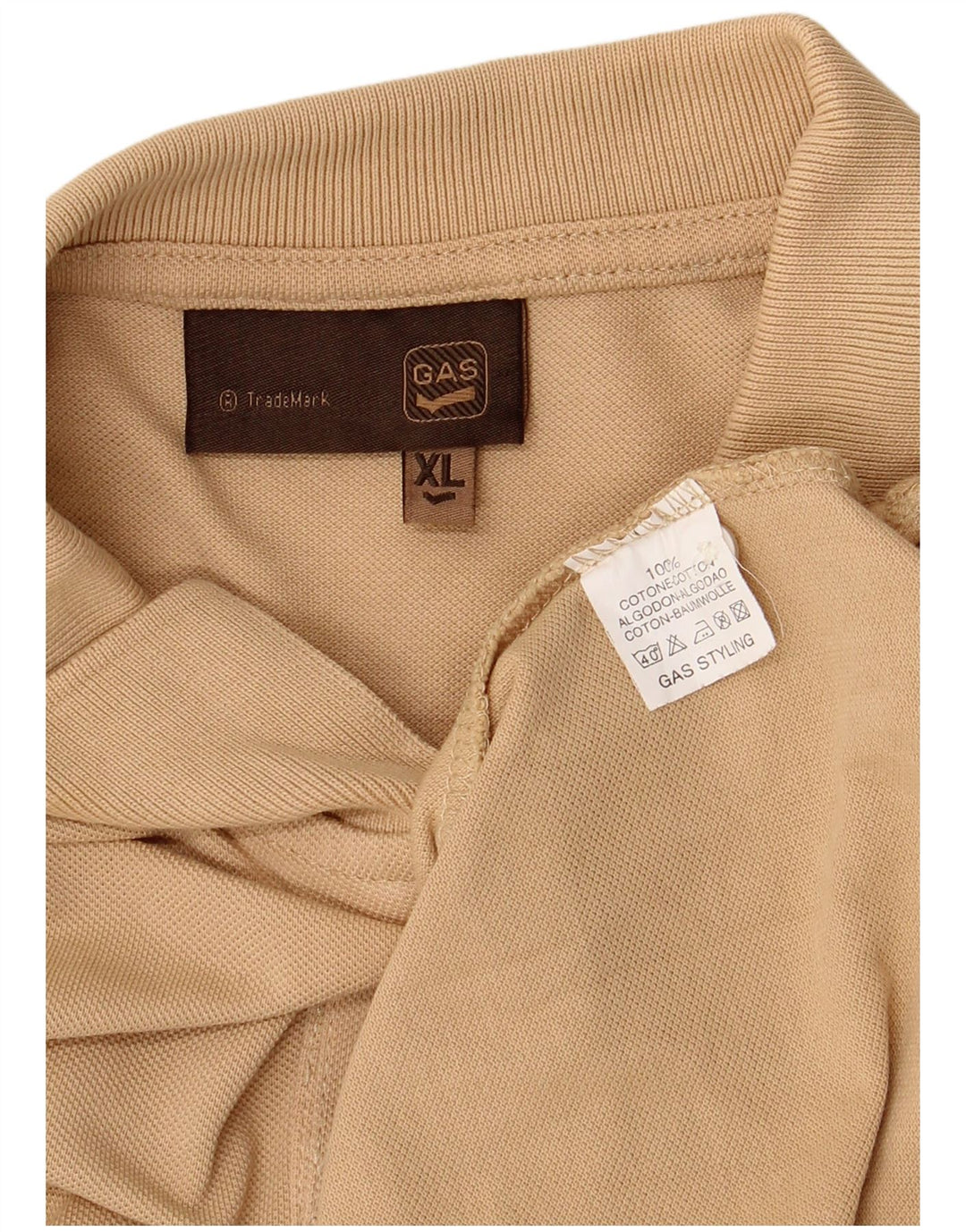 GAS Polo Hombre XL Algodón Beige
