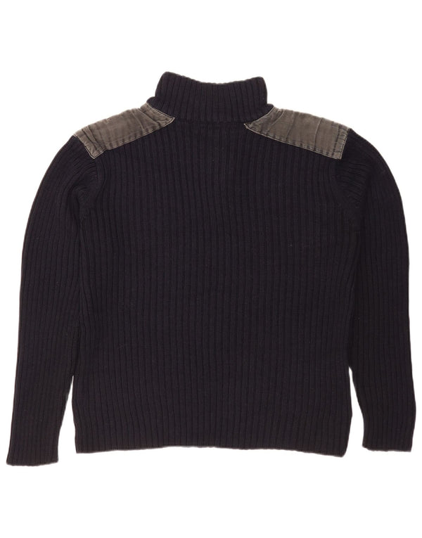 Pierre Cardin Jersey De Cuello Con Botones Para Hombre Pequeño Azul Marino Colorblock
