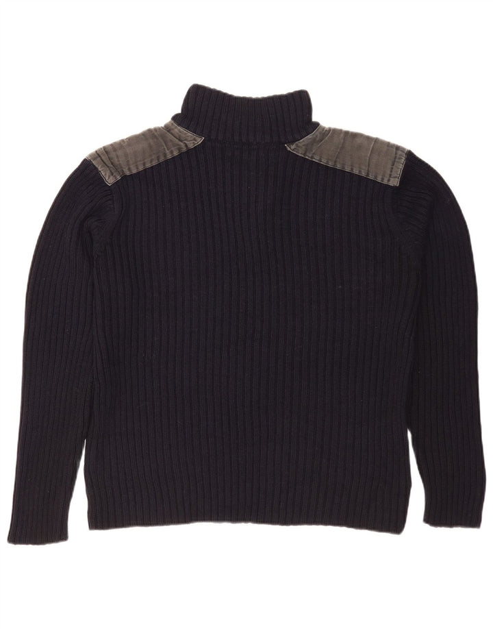 Pierre Cardin Jersey De Cuello Con Botones Para Hombre Pequeño Azul Marino Colorblock