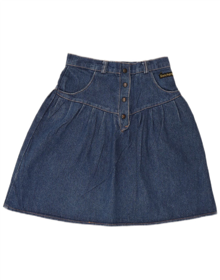 RANCHEROS Falda vaquera de cintura alta para mujer W26 Azul pequeño