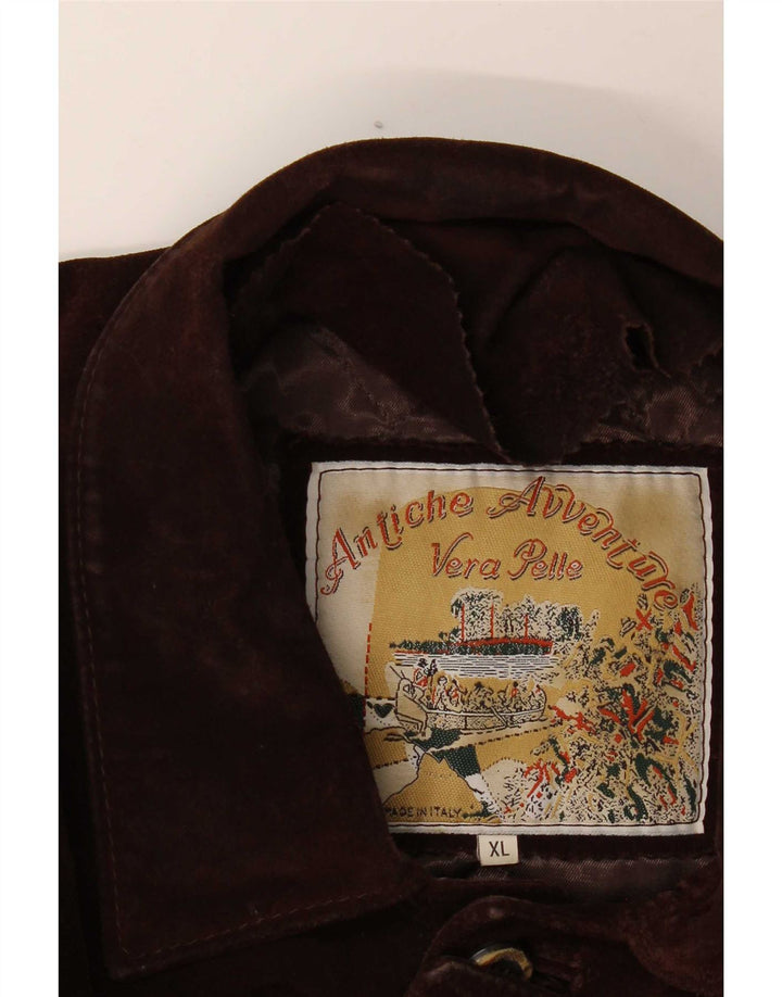 Chaqueta de ante vintage para hombre Reino Unido 42 XL Marrón