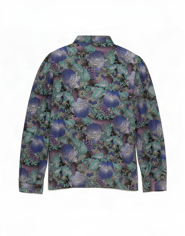 Vintage mujer camisa blusa Reino Unido 14 medio multicolor floral viscosa