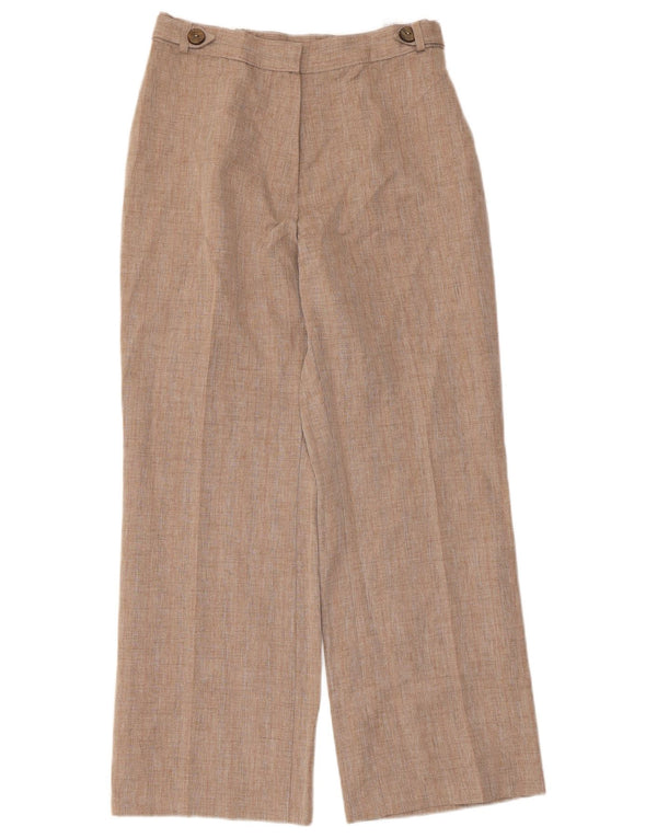 Marks & Spencer Pantalones Casuales Rectos para Mujer UK 10 Small W28 L27 Beige