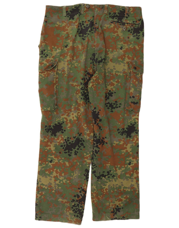 Pantalones cargo rectos vintage para hombre W40 L32 Algodón de camuflaje verde