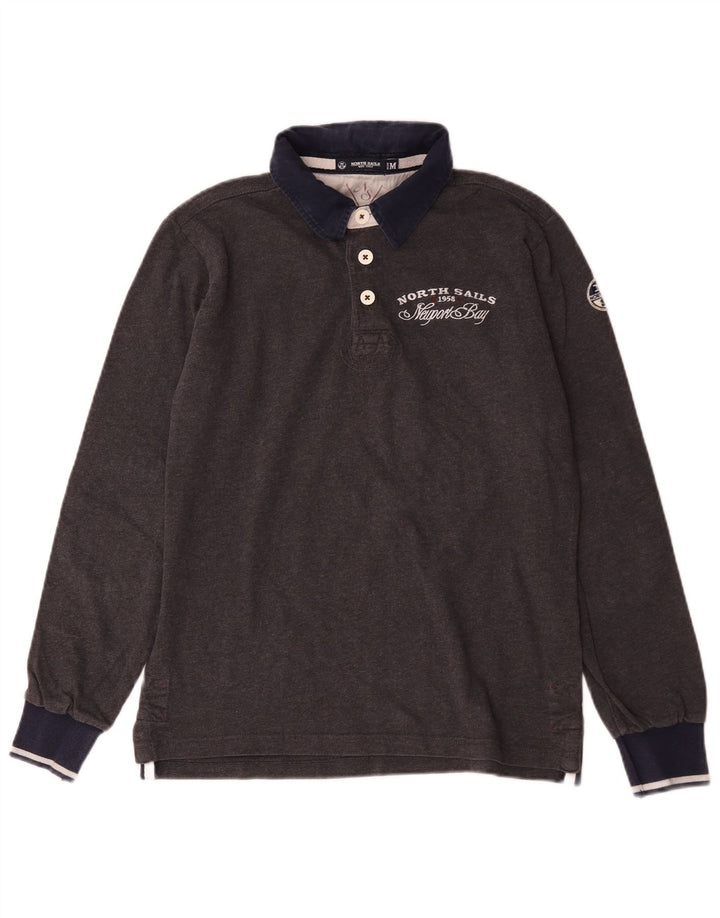 Polo De Rugby Con Gráfico De Hombre North Sails Gris Medio Color Block