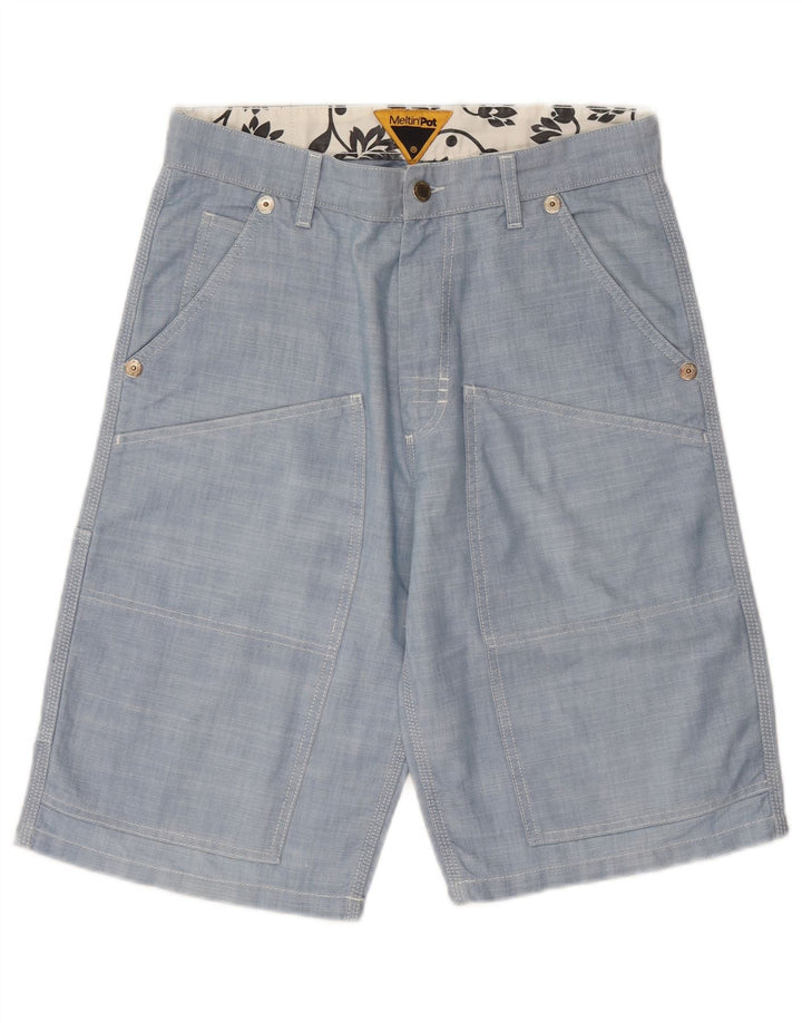 Meltin' Pot Pantalones cortos cargo para hombre W30 Azul medio
