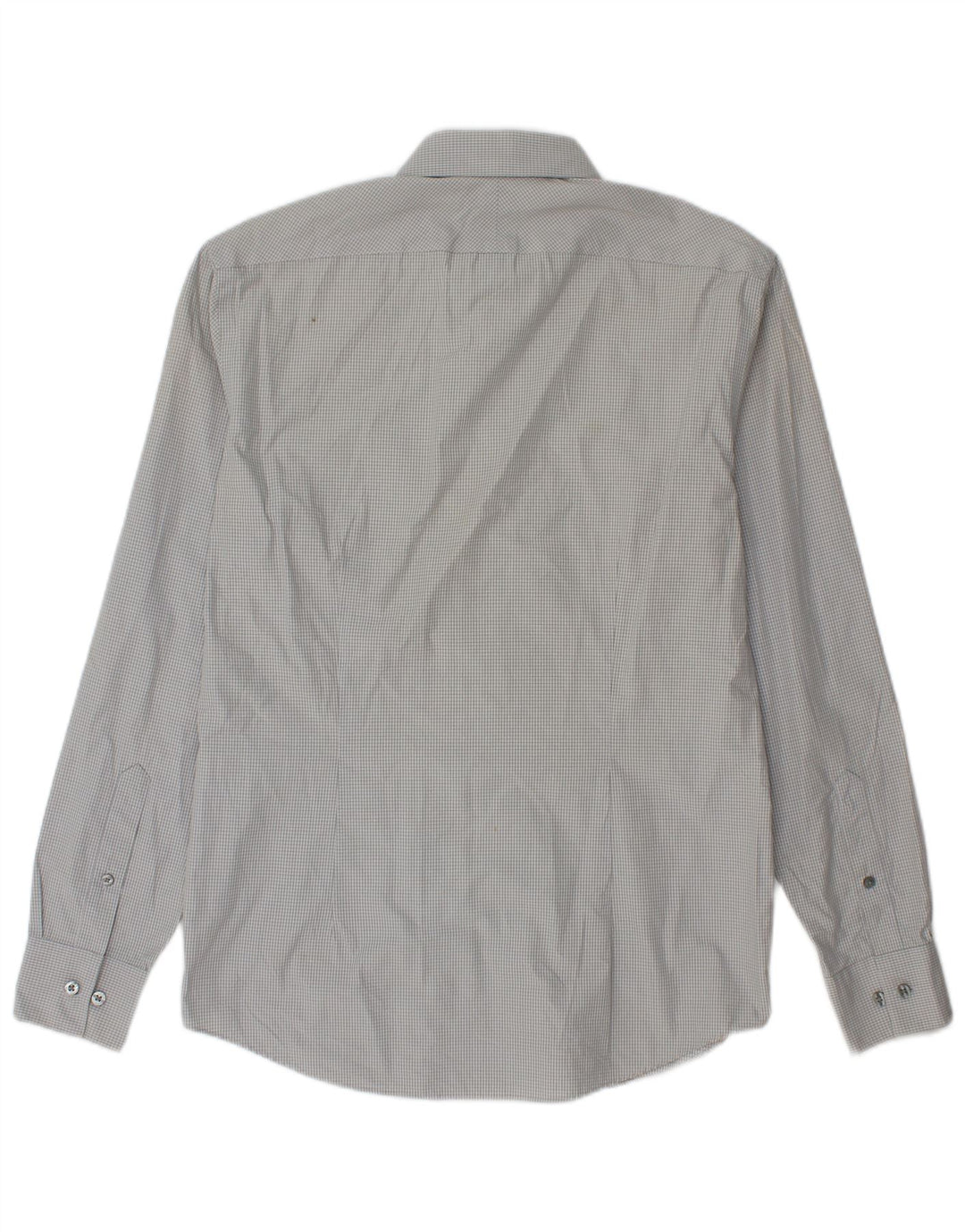 Calvin Klein Camisa Slim Fit para hombre Talla 39 15 1/2 Algodón a cuadros gris medio