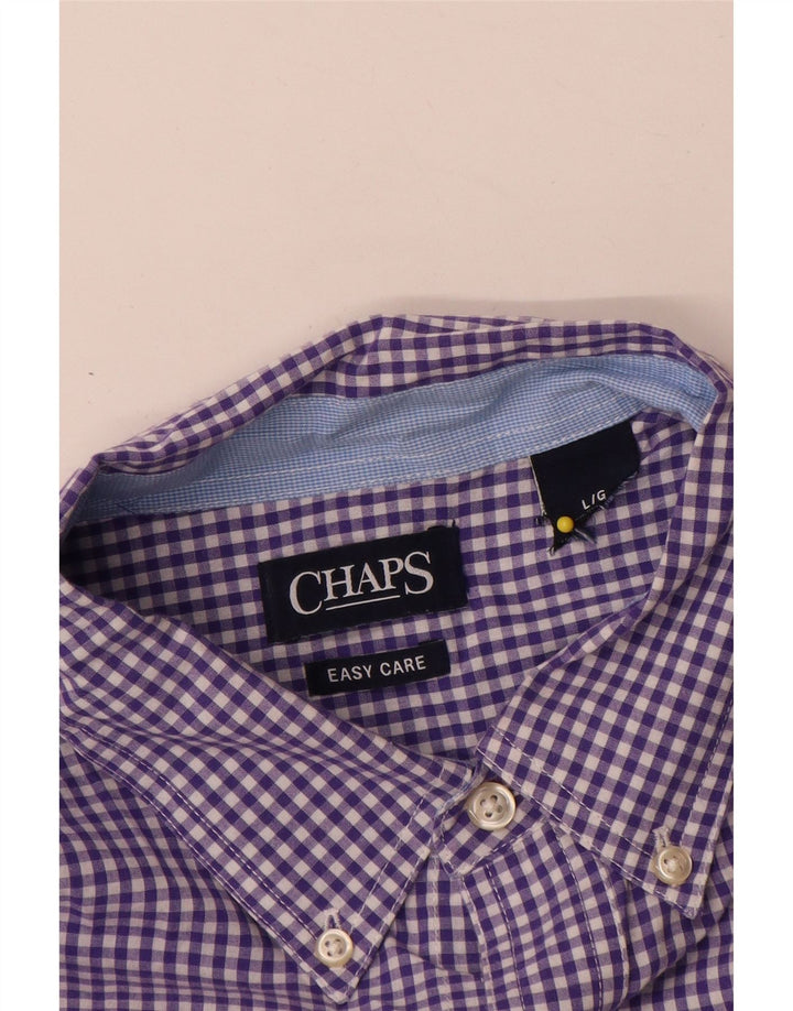 Chaps Camisa de fácil cuidado para hombre de algodón a cuadros morado grande