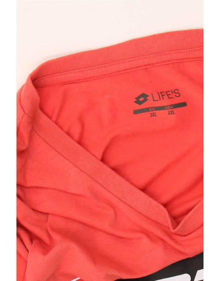 LOTTO Camiseta gráfica para hombre Top 2XL Rojo