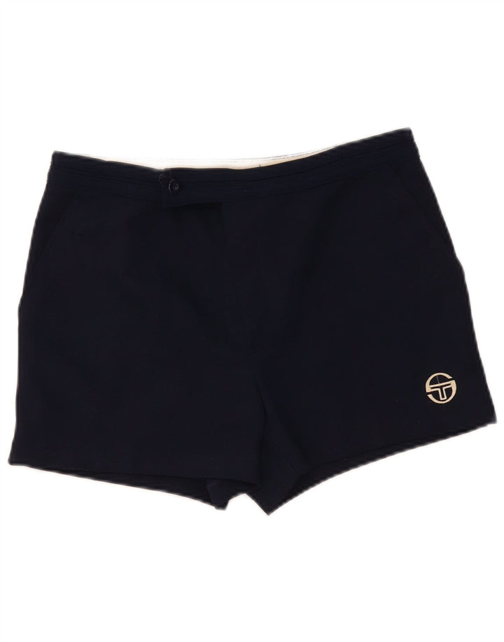 Sergio Tacchini Pantalones cortos casuales para mujer IT 50 XL W34 Poliéster azul marino