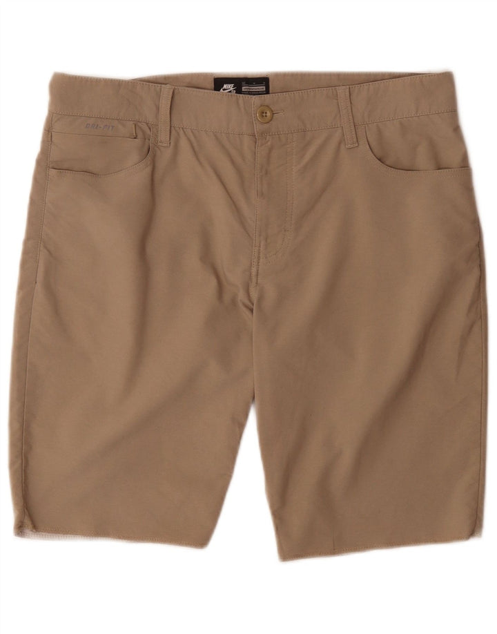Nike - Pantalones cortos informales regulares para hombre W32 nailon beige mediano