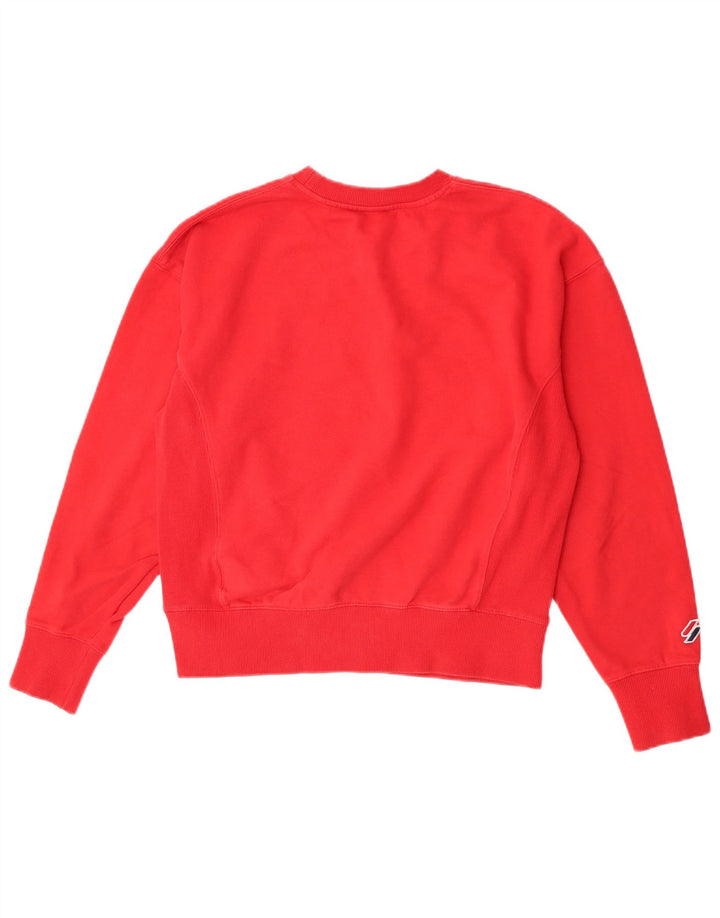 Superdry Sudadera Gráfica para Mujer Jumper UK 12 Medium Rojo Algodón