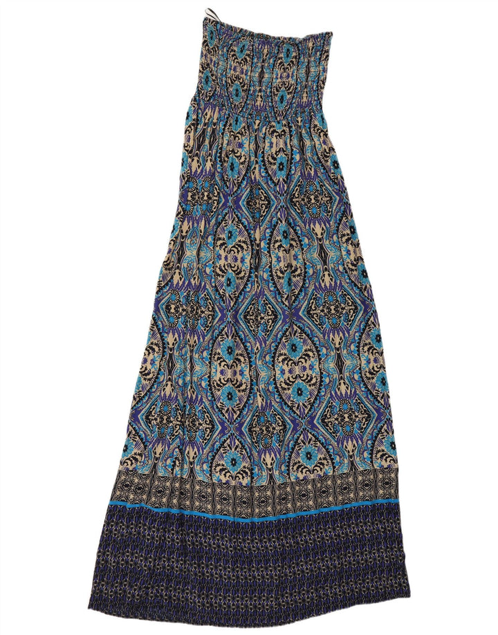 Monsoon Vestido largo sin tirantes para mujer UK 8 Pequeño Paisley multicolor