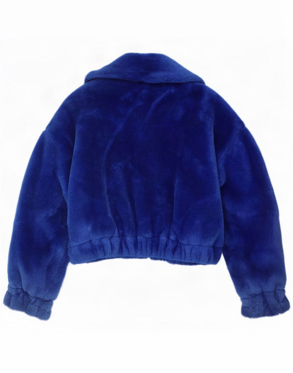 Chaqueta de piel sintética vintage para mujer IT 48 XL Azul