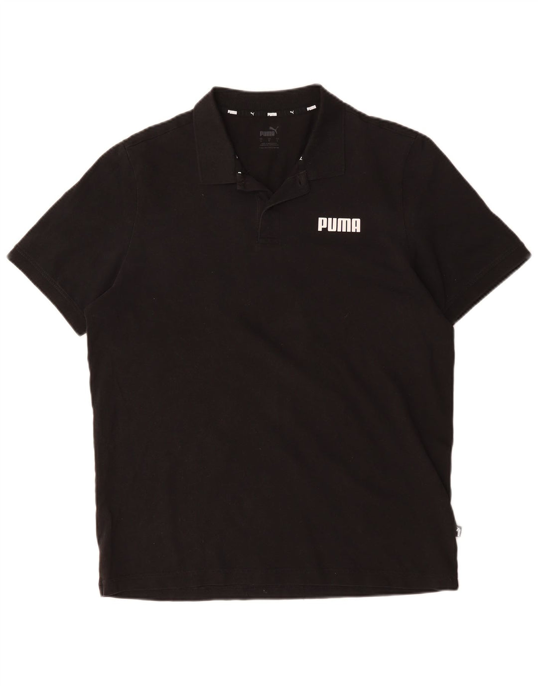 PUMA Polo para hombre grande de algodón negro