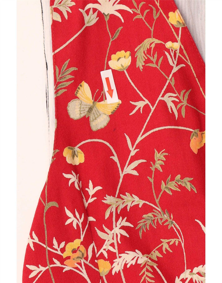 Vintage hombres regular chaleco pequeño rojo floral