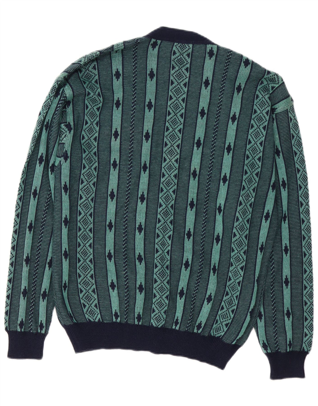 DALMINE Suéter tipo cárdigan para hombre Algodón geométrico verde medio