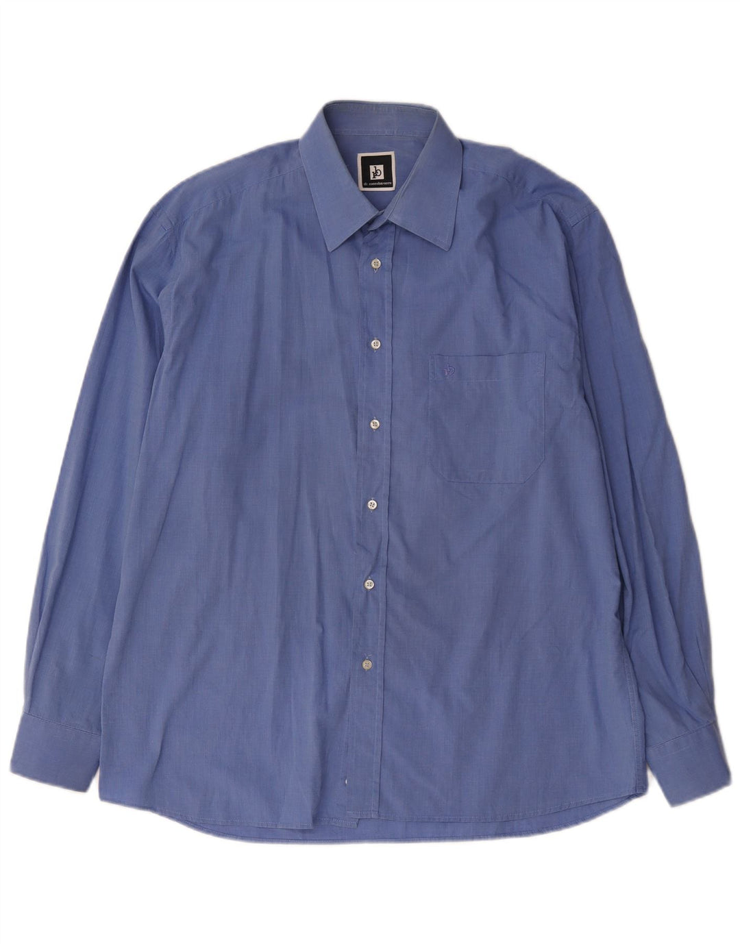 Roccobarocco Camisa para hombre Talla 42 16 1/2 Algodón azul grande