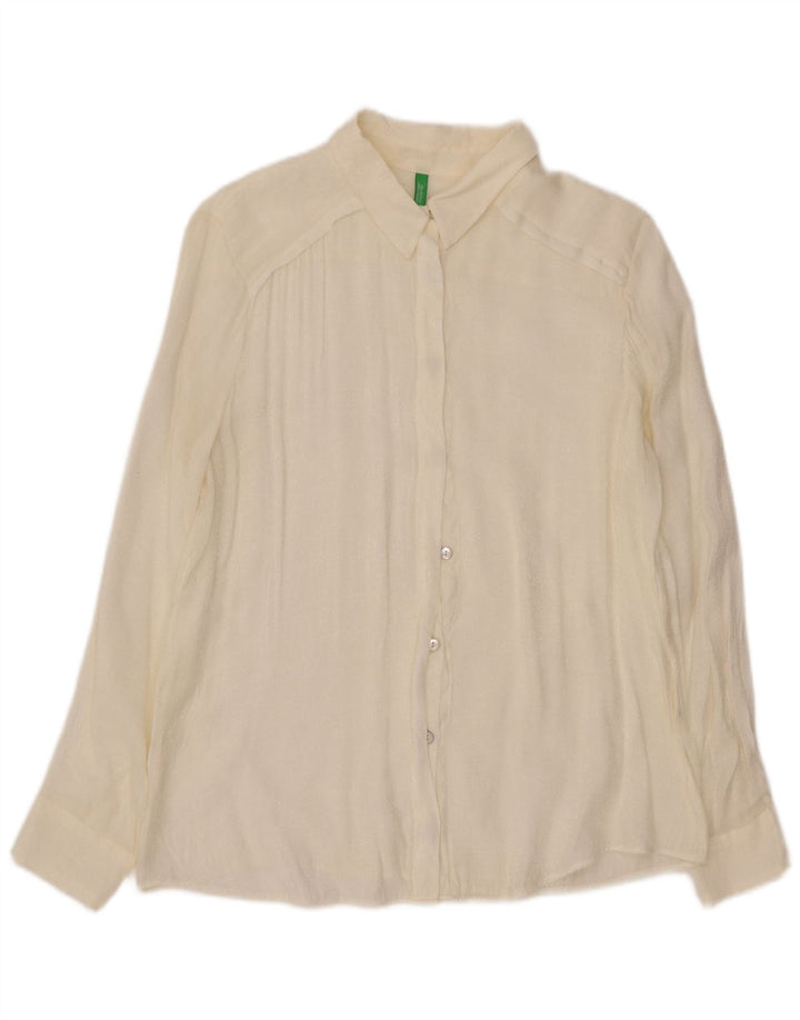 Camisa Benetton Mujer ES 40 XL Blanco