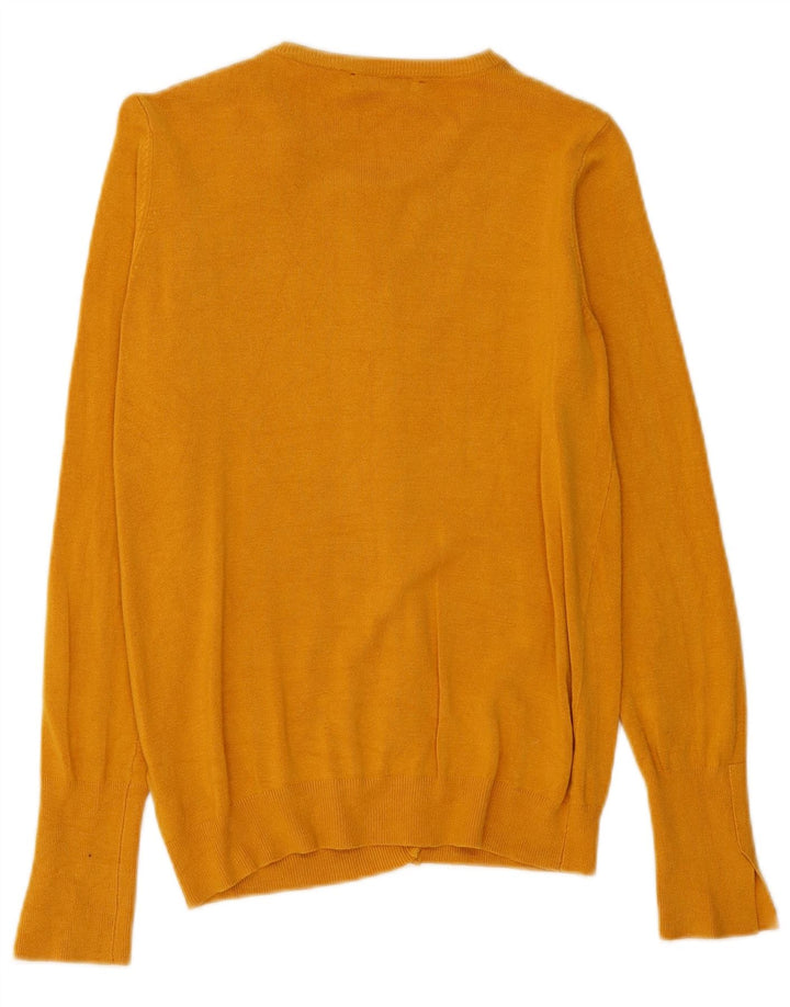 Zara Mujer Cárdigan Suéter UK 12 Viscosa Amarilla Mediana