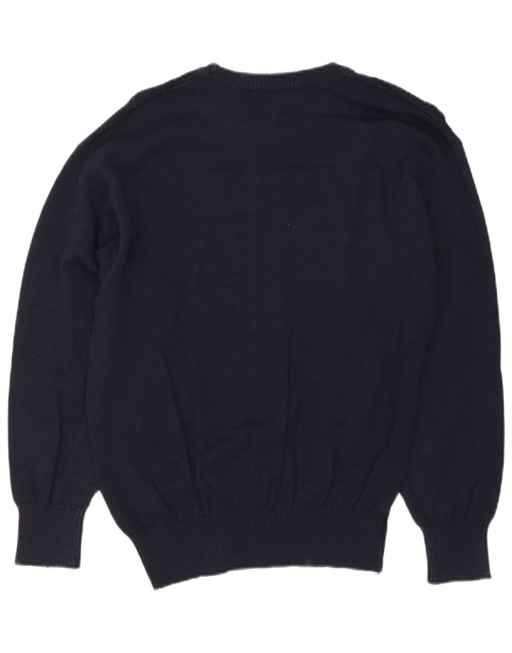 Breidhof Jersey de cuello redondo para hombre IT 50 mediano azul marino lana virgen