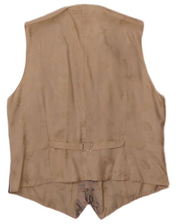 Julius Lang Chaleco gráfico para hombre IT 54 XL Beige Patchwork Viscosa