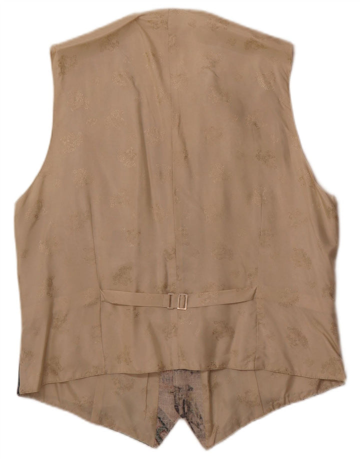 Julius Lang Chaleco gráfico para hombre IT 54 XL Beige Patchwork Viscosa