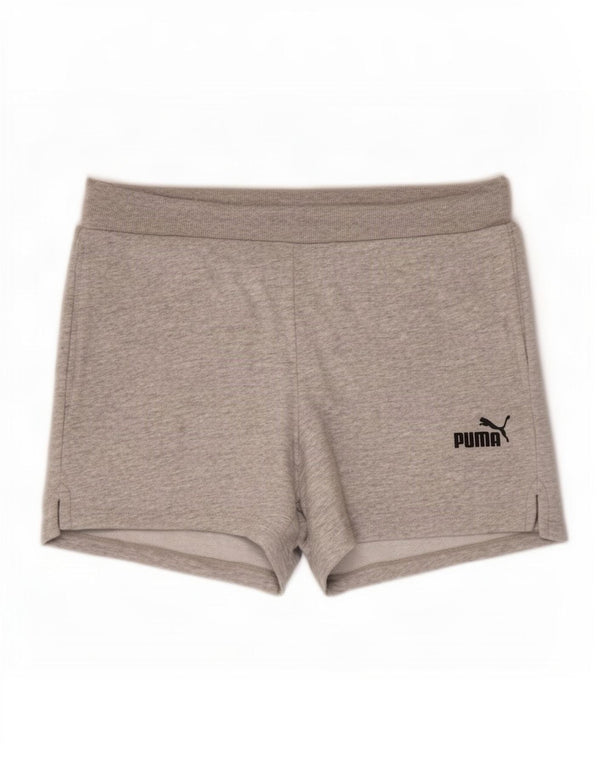 Pantalones Cortos Deportivos Regulares Puma De Algodón Moteado Gris Medio Mujer