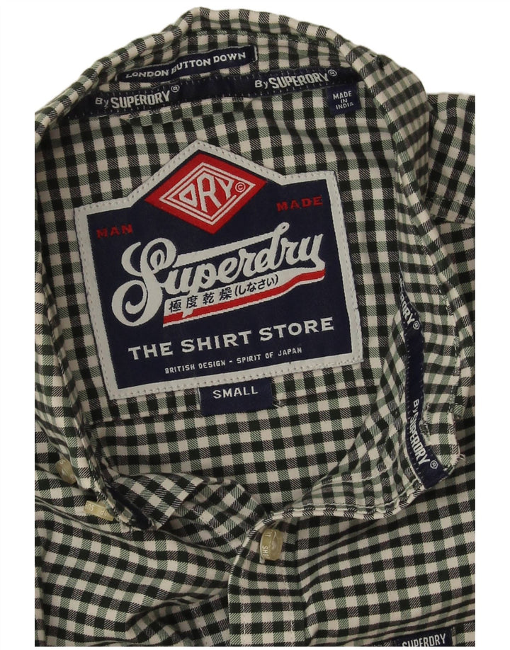 Superdry Camisa De Algodón A Cuadros Verde Pequeño Para Hombre